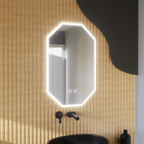 Produse Alessandro - Oglinda LED Poligon E43S/50X80, Lumina si Sistem Dezaburire, 50X80cm