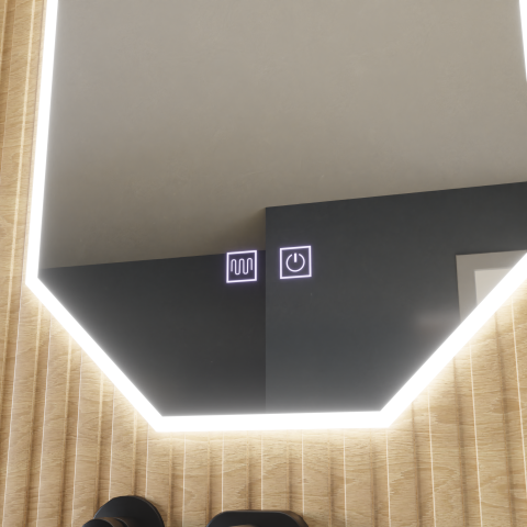 Oglinda LED Poligon E43S/50X80, Lumina si Sistem Dezaburire, 50X80cm [2]