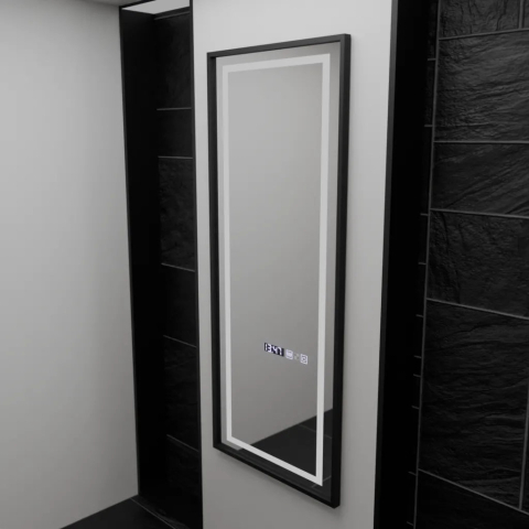 Oglinzi LED Dressing - Oglinda LED Rectangula, 60x150cm, Bianca Senzor Radar Marcello, Sistem Dezaburire, Ceas & Termometru, Dimabila, Dressing Couture