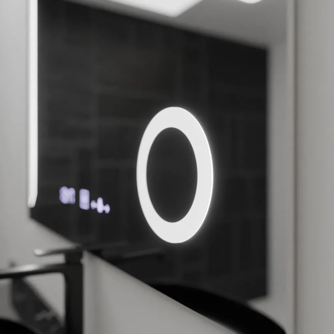 Oglinda LED Rectangulara, 100x80cm, Precision MotionGlow Marcello, Sistem Dezaburire, Ceas & Termometru, Lupa Cosmetica, Dimabila [3]