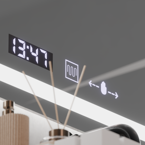 Oglinda LED Rectangulara, 120x60cm, Verite MotionGlow Marcello, Sistem Dezaburire, Ceas & Termometru, Dimabila [3]