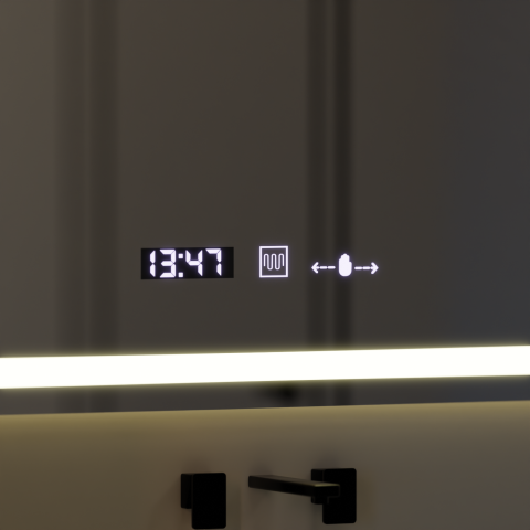 Oglinda LED Rectangulara 120x80cm Verite MotionGlow Marcello, Sistem Dezaburire, Ceas & Termometru, Dimabila [1]