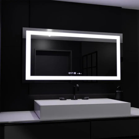 Oglinda LED Rectangulara, 160x80cm, Verite MotionGlow Marcello, Sistem Dezaburire, Ceas & Termometru, Dimabila [3]