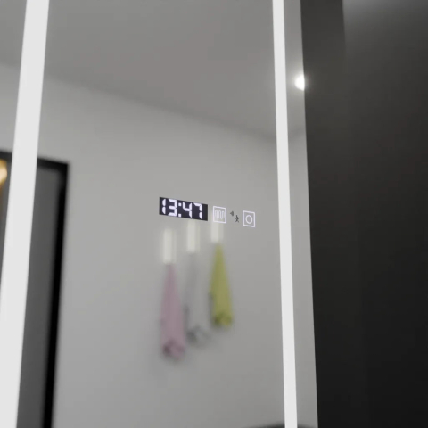 Oglinda LED Rectangulara, 45x140cm, Giulia Senzor Radar Marcello, Sistem Dezaburire, Ceas & Termometru, Dimabila, Dressing Couture [1]