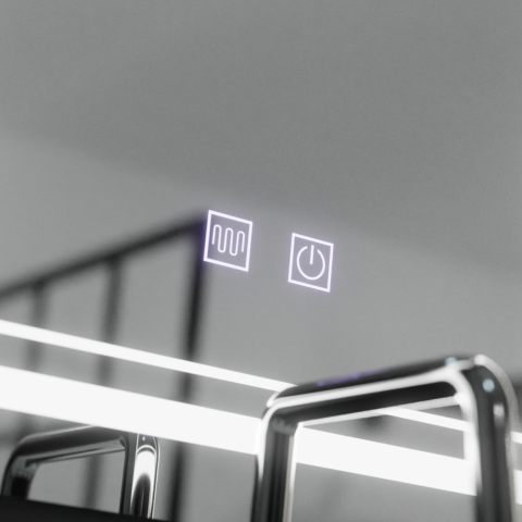 Oglinda LED Rectangulara, 80x60cm, KOVEN Touch, Sistem Dezaburire,Dimabila [1]