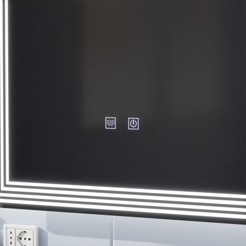 Oglinda LED Rectangulara, 60x80cm, ADIS Touch, Sistem Dezaburire,Dimabila [3]