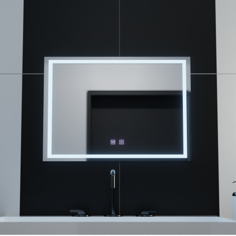 Oglinda LED Rectangulara, 70x50cm, RADIANTE Touch , Sistem Dezaburire, Dimabila [2]