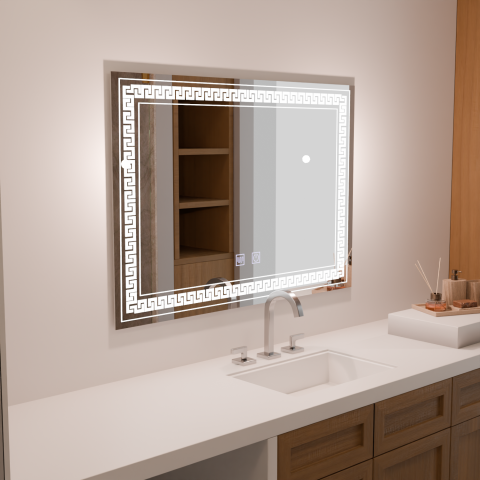 Oglinzi LED - Oglinda LED Rectangulara 80x60 Touch Volta Sistem Dezaburire