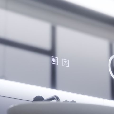 Oglinda LED Rectangulara, 80x60cm, Piano Touch, Sistem Dezaburire, Dimabila, Lumina Rece 6000K [3]