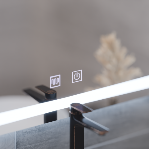 Oglinda LED Rectangulara, 80x60cm, RADIANTE Touch, Sistem Dezaburire, Dimabila [1]