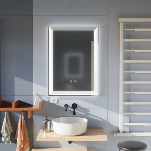 Oglinzi LED - Oglinda LED Rectangulara, Dezaburire, 50x70cm, ADIS Basic Touch