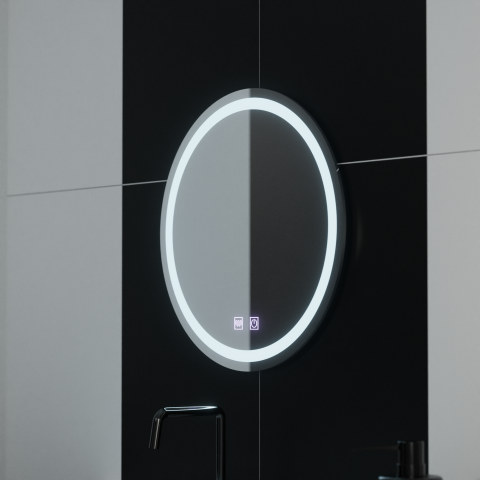 Oglinzi LED - Oglinda LED Rotunda 50cm Lucea Touch Sistem Dezaburire