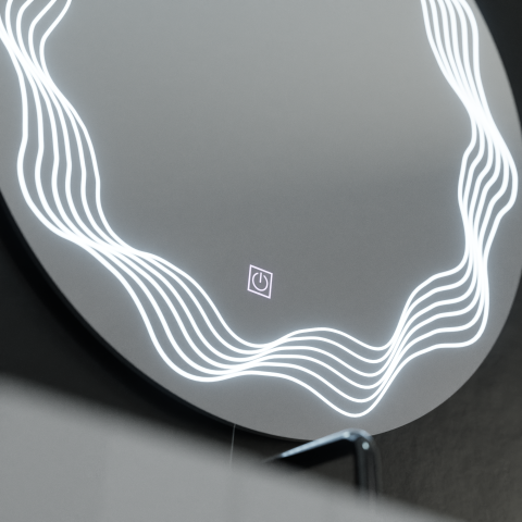 Oglinda LED Rotunda 60cm, Flusso Touch, Sistem Dezaburire, Dimabila [3]