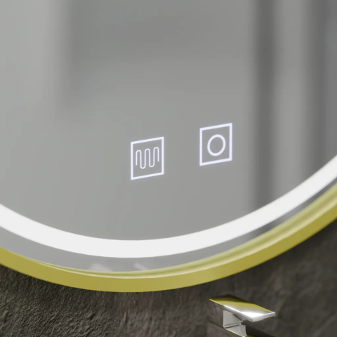 Oglinda LED Rotunda, 60cm, Glanz Touch, Sistem Dezaburire, Dimabila [1]