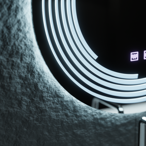 Oglinda LED Rotunda 70cm Lira Verita Touch Sistem Dezaburire Dimabila [3]