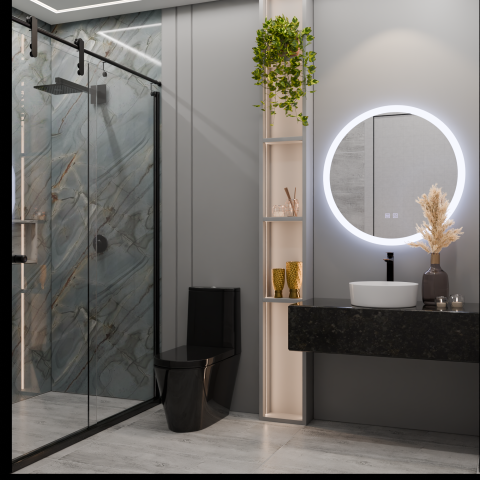 Oglinda LED Rotunda, 60cm, Noxia Touch, Sistem Dezaburire, Dimabila [2]