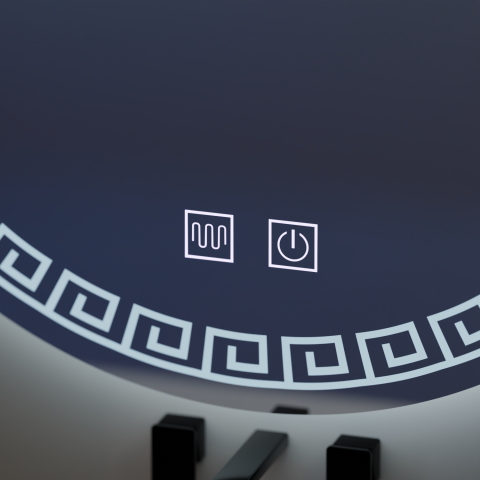 Oglinda LED Rotunda, 70cm, Orhina Touch, Sistem Dezaburire, Dimabila [3]