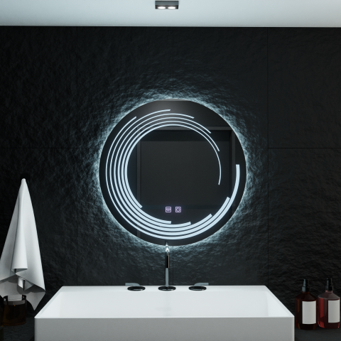 Oglinzi LED - Oglinda LED Rotunda 70cm Verita Touch Sistem Dezaburire Dimabila