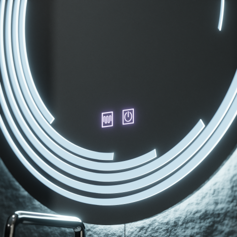 Oglinda LED Rotunda 70cm Verita Touch Sistem Dezaburire Dimabila [1]