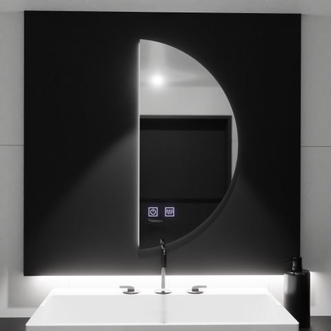 Oglinda LED Semiluna 50x100cm, Arcuat Touch, Sistem Dezaburire, Dimabila [2]