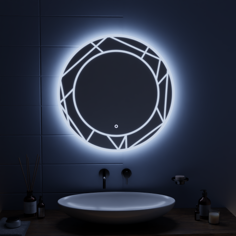 Oglinzi LED Standard - Oglinda LED Touch ASTRIX, 70cm, 6000K, Dimabila, Sistem Dezaburire