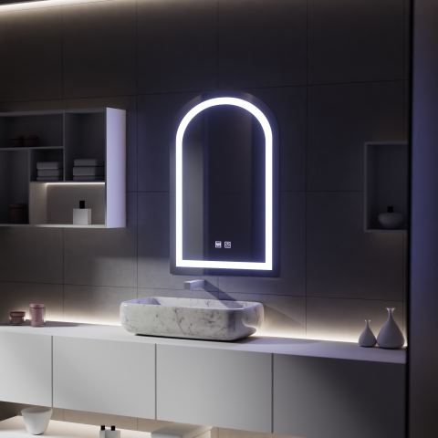 Oglinda LED Touch cu Functie Dezaburire, 80x50cm [1]