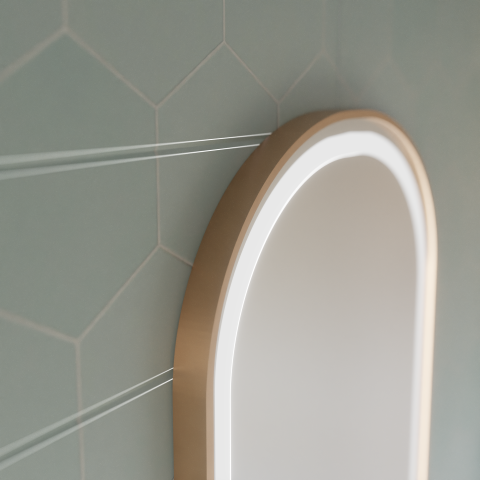 Oglinda LED Touch Impora Sistem Dezaburire 50x80 cm Rama Rose Gold [3]