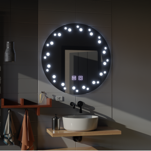 Oglinzi LED - Oglinda LED Touch Ivory Sistem Dezaburire 50X50cm
