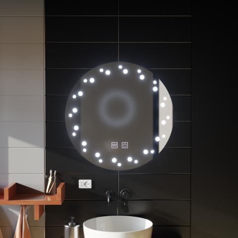 Oglinda LED Touch Ivory, Sistem Dezaburire, Diametru 60cm, Lumina Rece 6000K [3]