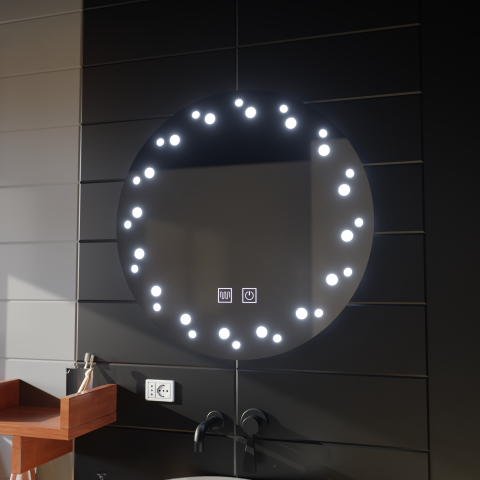 Oglinda LED Touch Ivory, Sistem Dezaburire, Diametru 60cm, Lumina Rece 6000K [2]