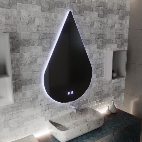 Oglinda LED Touch River Sistem Dezaburire 80X120cm, Forma de Picatura. [2]