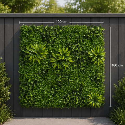 Panou de Gard Viu Artificial Cimisir, 100 x 100 cm, Verde [2]