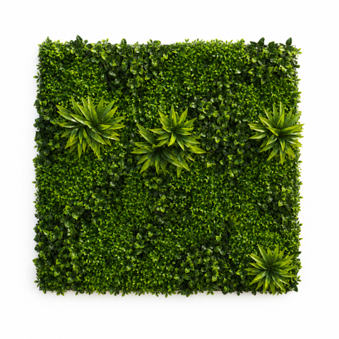 Curte si Gradina- Solutii Smart pentru Exterior - Panou de Gard Viu Artificial Cimisir, 100 x 100 cm, Verde