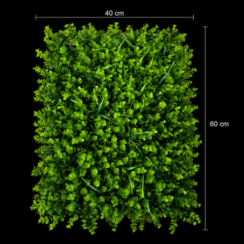 Panou de Gard Viu Artificial Eucalipt Mixt, 40 x 60 cm, Verde [2]