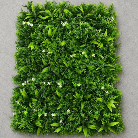 Decoratiuni Sarbatori & Sezoniere - Panou de Gard Viu Artificial Frunze de Piersic Mix, 40 x 60 cm, Verde