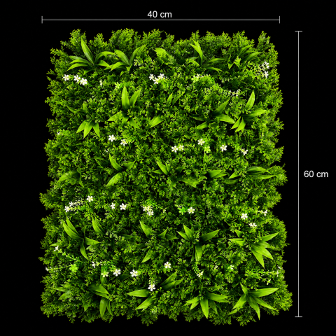 Panou de Gard Viu Artificial Frunze de Piersic Mix, 40 x 60 cm, Verde [2]