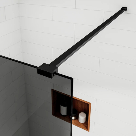 Paravan dus Walk-In 90x195 cm, sticla securizata 8 mm, gri, profil metalic rezistent [2]