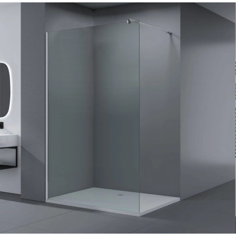 Paravan dus Walk-In 100x195 cm, sticla securizata 8 mm, satin, profil metalic rezistent [1]