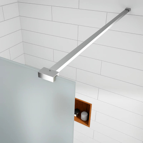 Paravan dus Walk-In 100x195 cm, sticla securizata 8 mm, satin, profil metalic rezistent [2]