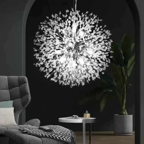 Candelabre LED Cristal Moderne - Pendul Cristal Ricky 12x G9 Argintiu