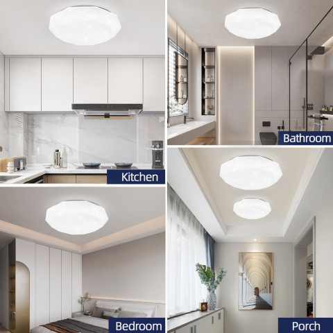 Plafoniera LED, 51W, Diametru 40cm, Lumina Calda/Rece/Neutra, Alb [2]