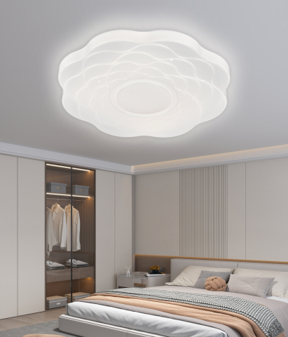 Lampi & Aplice Smart - Plafoniera LED Floare 23 cm, 22W, 3000K / 4000K / 6000K, Alb, Metal si Acril