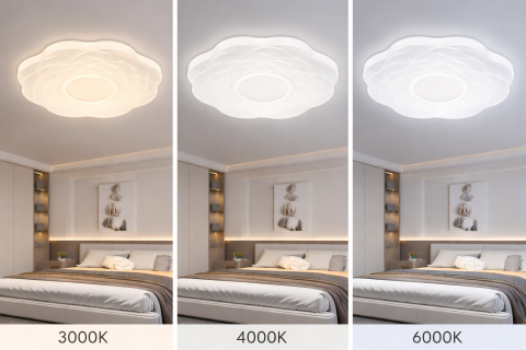 Plafoniera LED Floare 35 cm, 32W, 3000K / 4000K / 6000K, Alb, Metal si Acril [1]