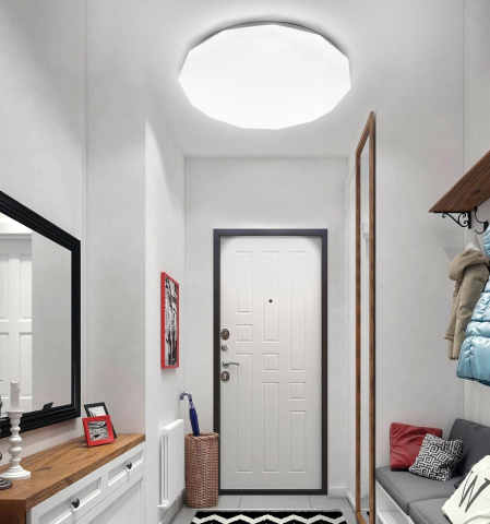 Plafoniera LED Hexagon 23 cm, 22W, 3000K / 4000K / 6000K, Alb, Metal si Acril [1]