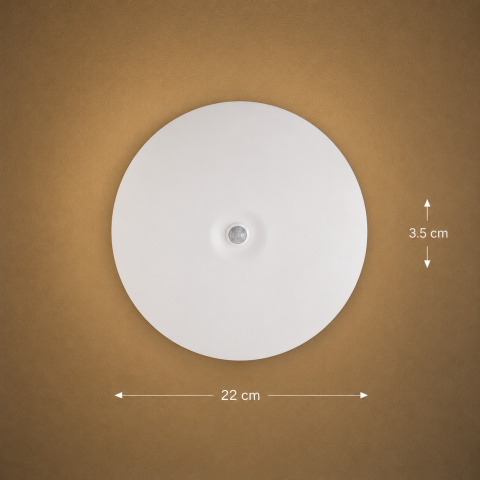 Plafoniera LED PL8001, D22cm, IP44, 8W, Lumina Rece 6000k, Plastic, Alb [3]