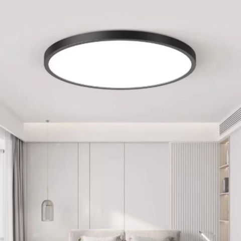 Lustre LED Moderne - Plafoniera LED SOLIS 47cm 70W Lumina Rece Negru