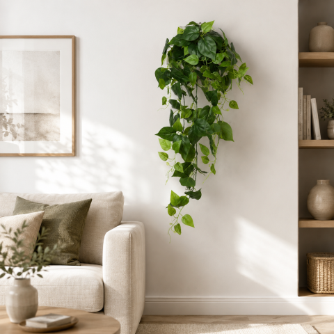 Decoratiuni Sarbatori & Sezoniere - Planta Artificiala Suspendata Epipremnum, Verde