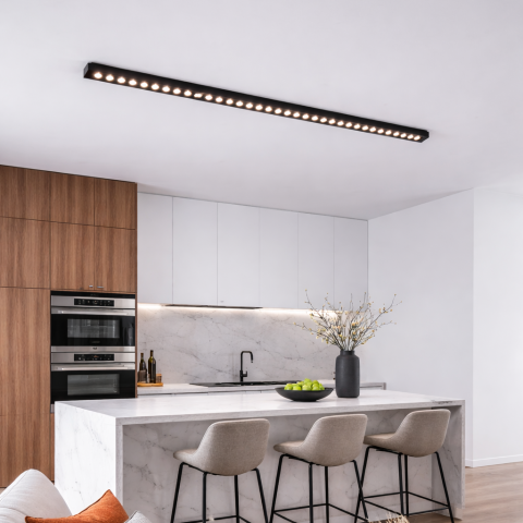 Iluminat Smart Home - Proiector LED Liniar Aplicat Grila 48W, Lumina Neutra 4000k, 45 surse, 1.2 metri