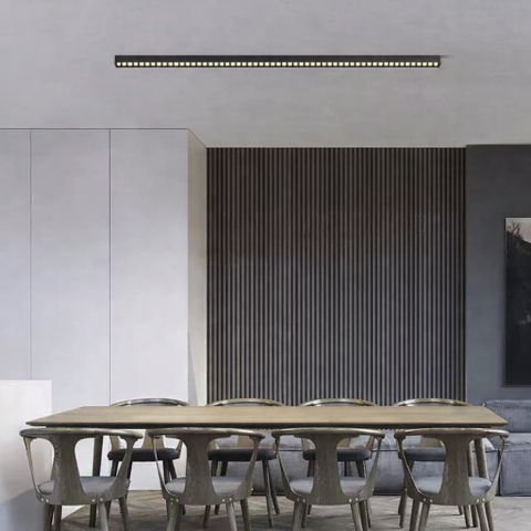 Becuri LED Smart - Proiector LED Liniar Aplicat Grila 72W, Lumina Neutra 4000k, 90 surse, 2.4 metri