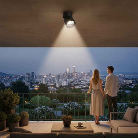 Produse Alessandro - Proiector LED TINNIE, Rotativ, 9W, Lumina Neutra 4000K, Negru